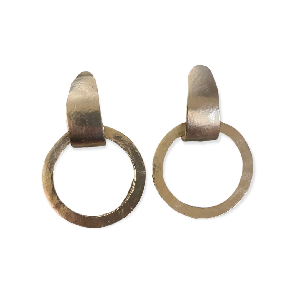 Golden Clip On Hoop Earrings